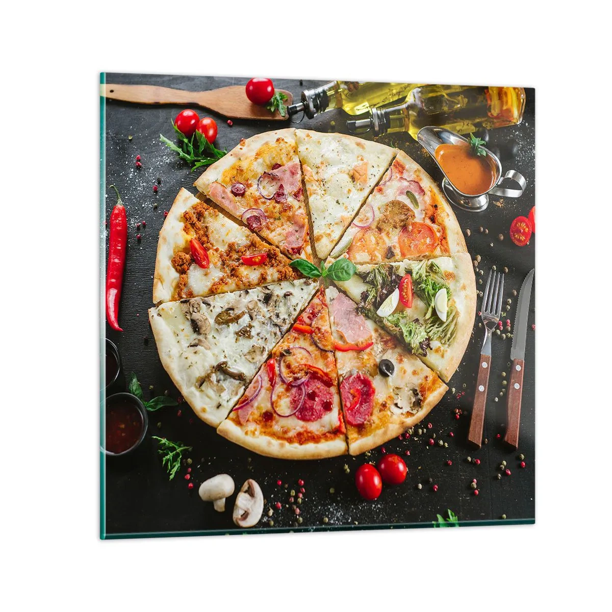 Tablou pe sticlă - Un evantai de arome - 40x40 cm