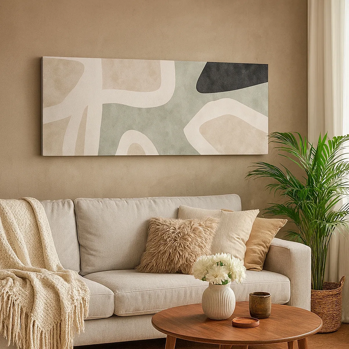 Tablou pe pânză - Compoziție cu motiv negru - 30x30 cm