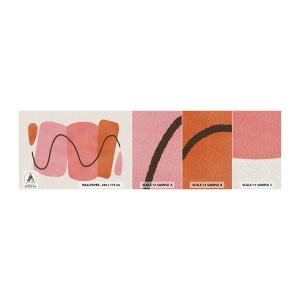 Mostră tapet autocolant Deluxe Sticker - Mișcarea blândă a formelor - Abstracția, Minimalism, Pastel - 100x30 cm