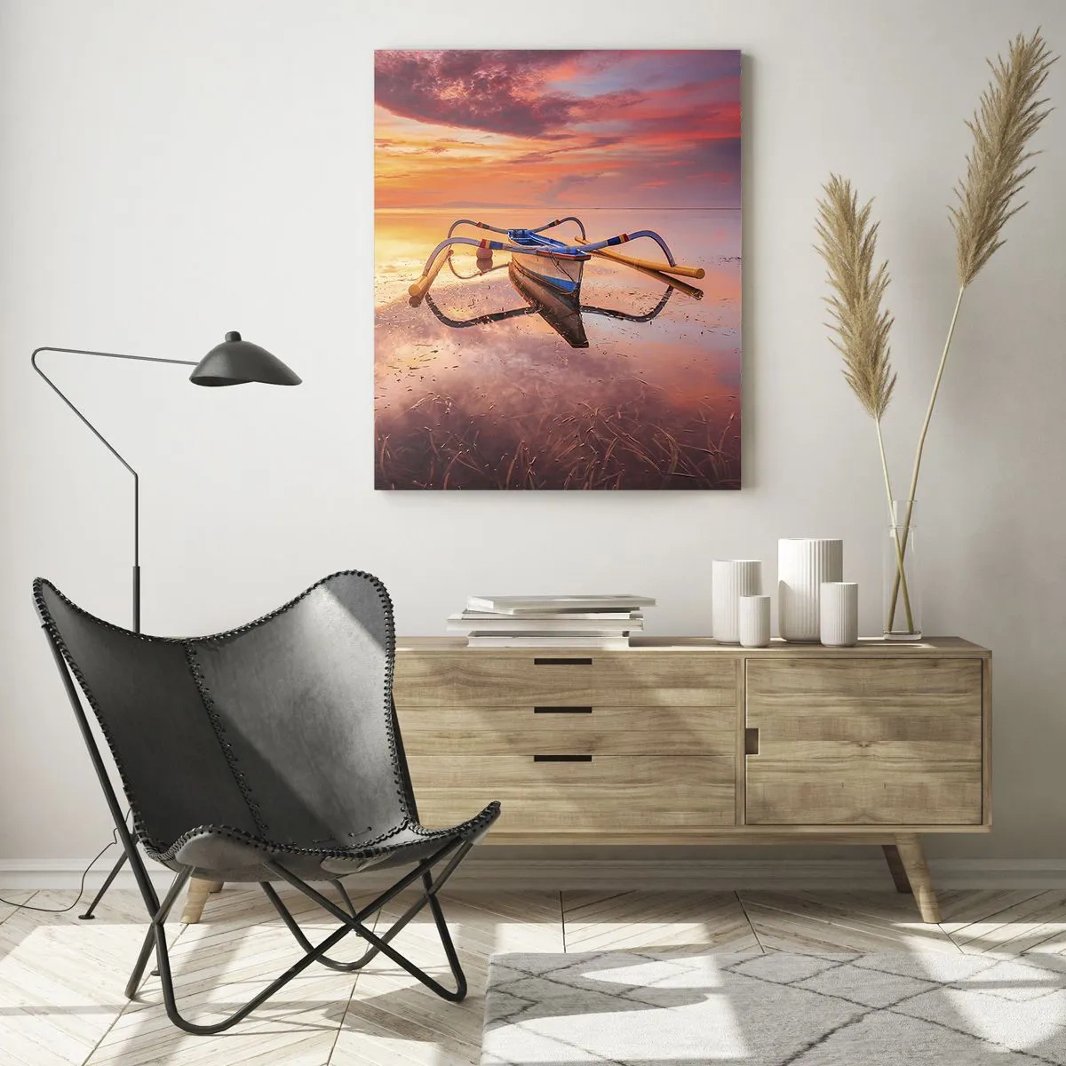 Tablou pe sticlă - Liniștea unei seri tropicale - 50x70 cm