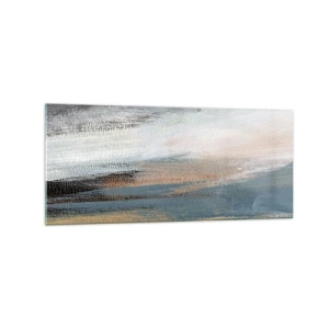 Tablou pe sticlă - Abstracție: peisaj nordic - 120x50 cm