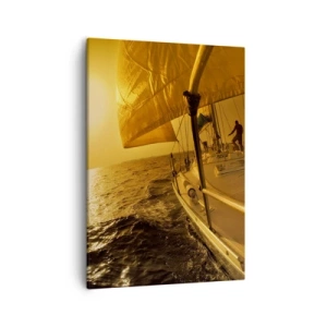 Tablou pe pânză - O seară aurie după o zi multicoloră - 50x70 cm