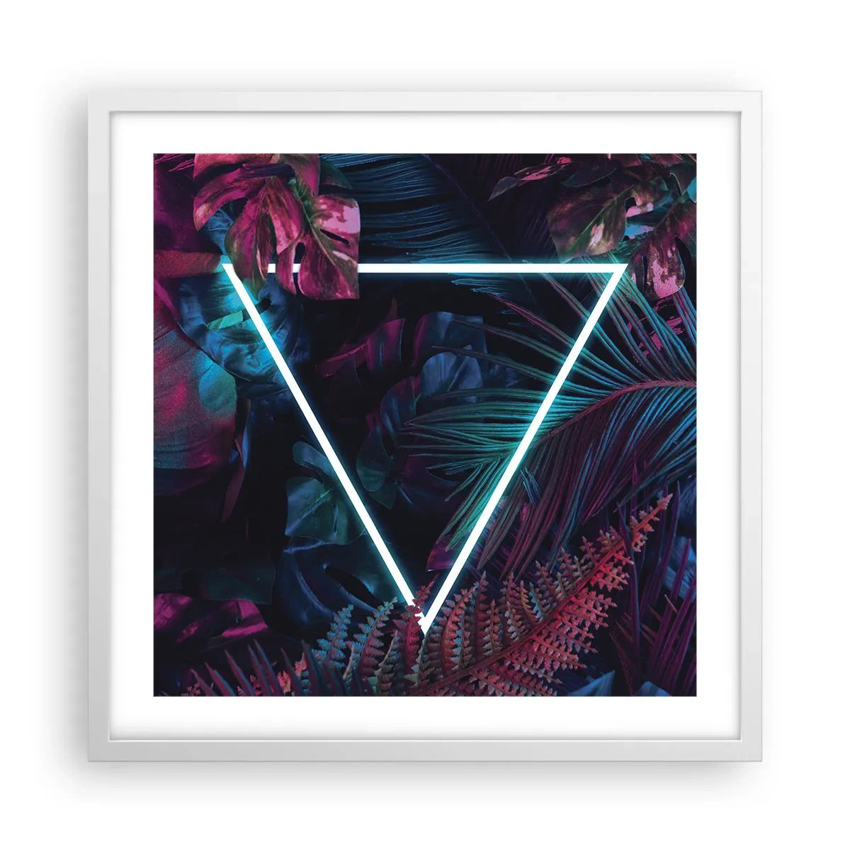 Poster în ramă albă - Grădină în stil disco - 50x50 cm