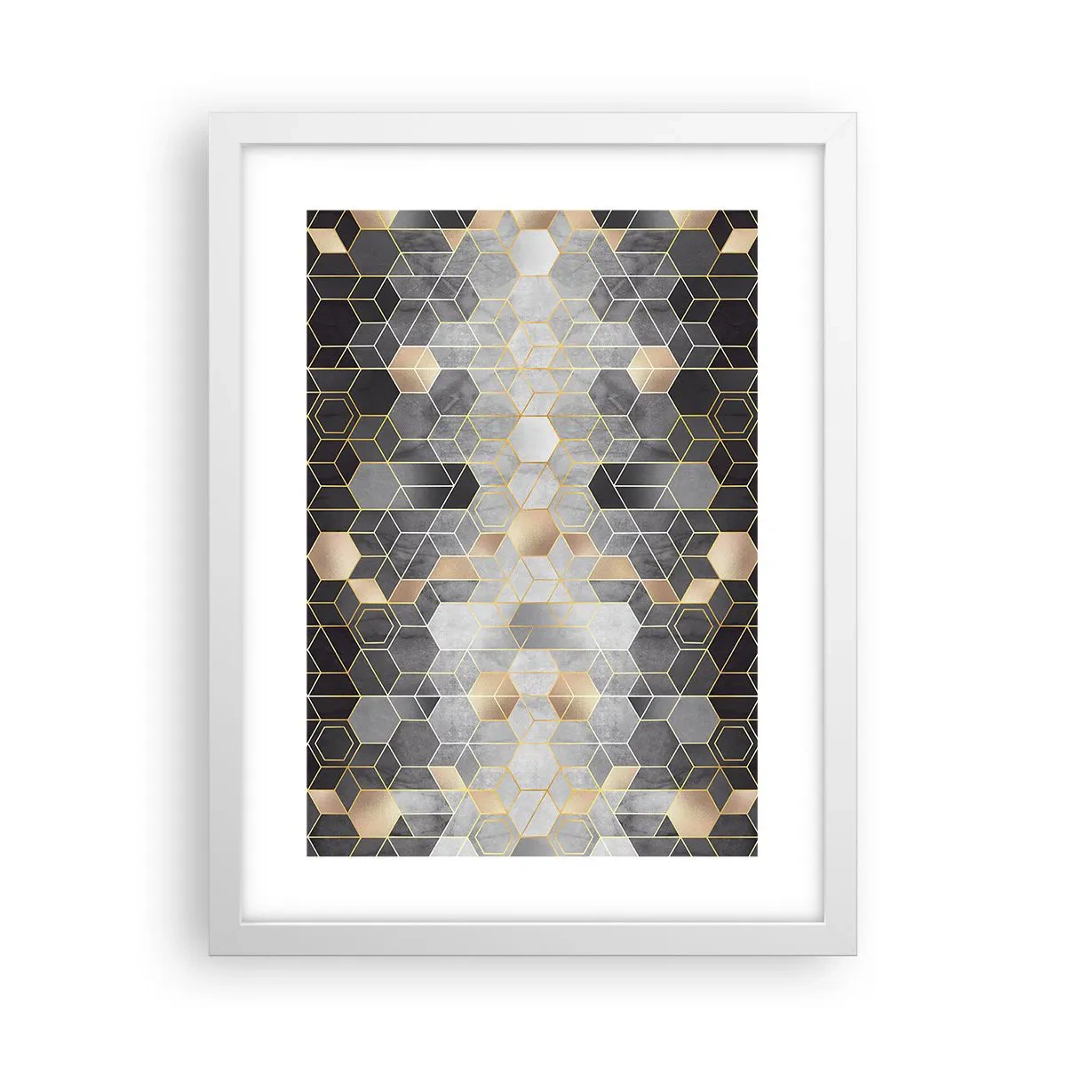 Poster în ramă albă - Compoziție diamantată - 30x40 cm