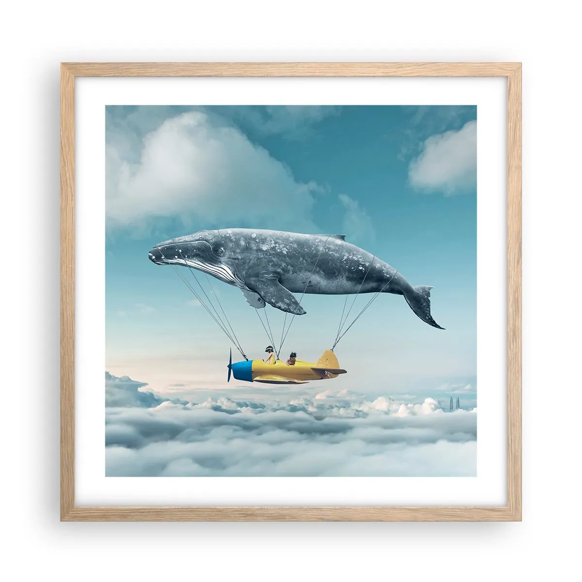 Poster în ramă de stejar deschis - De ce nu? - 50x50 cm