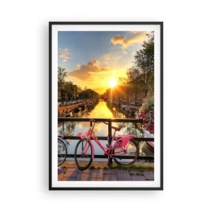 Poster în ramă neagră - Dimineața de primăvară în Amsterdam - 61x91 cm
