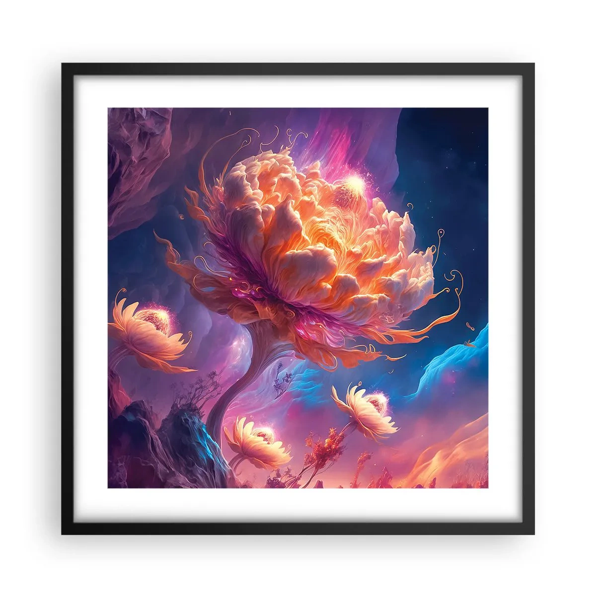 Poster în ramă neagră - O altă lume - 50x50 cm