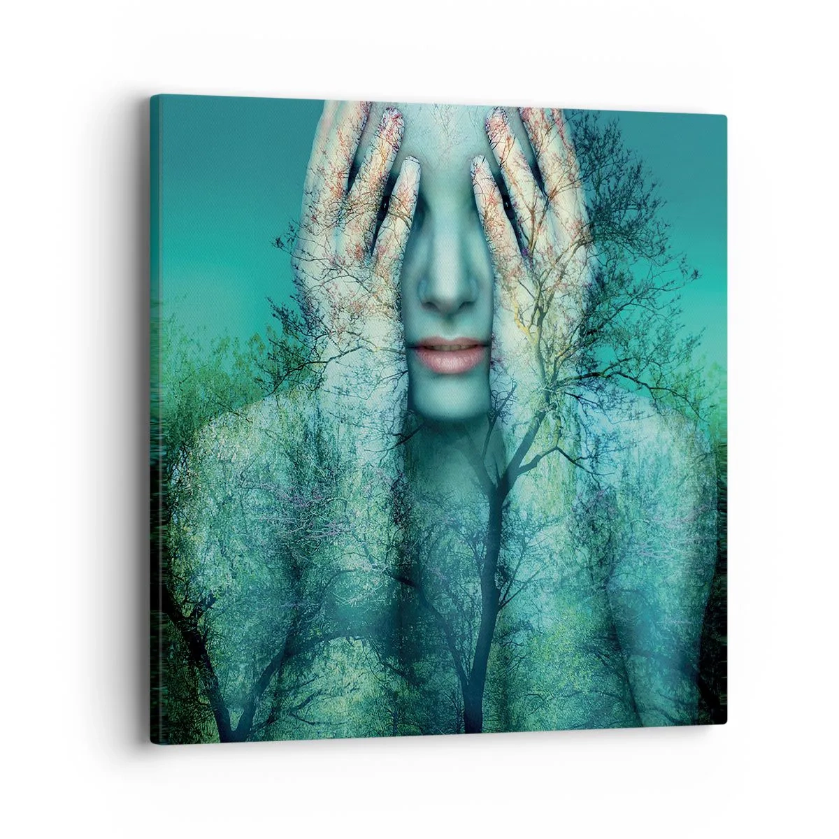 Tablou pe pânză - Scufundată în albastru - 40x40 cm