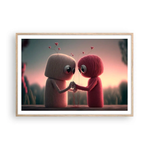Poster în ramă de stejar deschis - Toată lumea are voie să iubească - 100x70 cm
