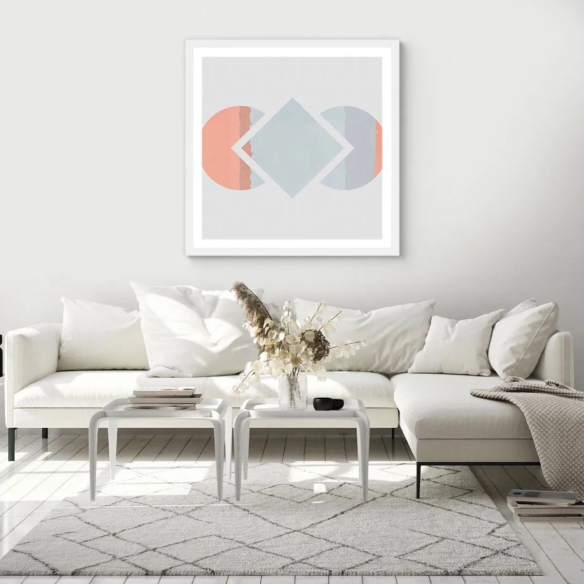 Poster în ramă albă - Situația este clară - 30x30 cm