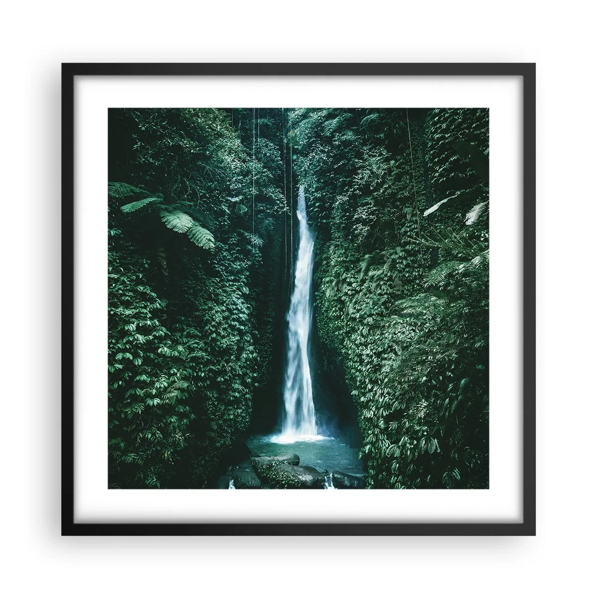 Poster în ramă neagră - Băi tropicale - 50x50 cm