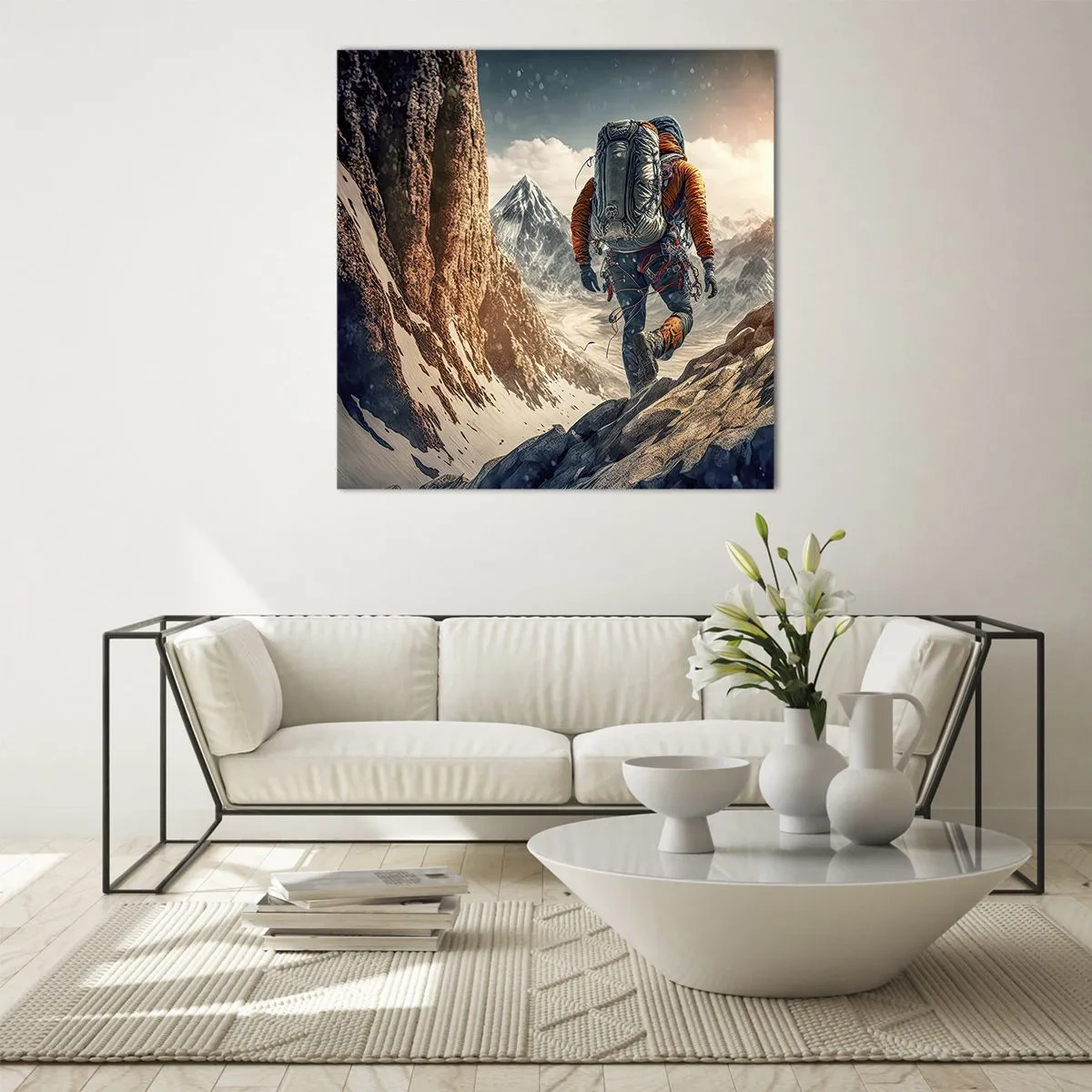 Tablou pe sticlă - Războinic singuratic - 50x50 cm