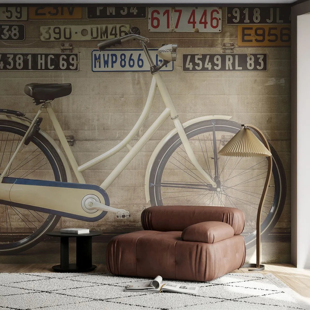 Tapet Autoadeziv Deluxe Sticker - Fără complexe - mural, Bicicleta, Farfurii - 250x175 cm