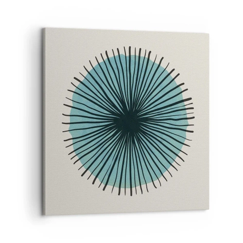 Tablou pe pânză - Radiant pe albastru - 60x60 cm