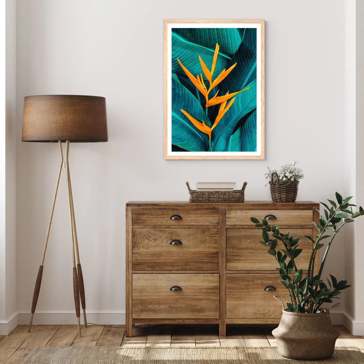 Poster în ramă de stejar deschis - Floarea Edenului - 61x91 cm