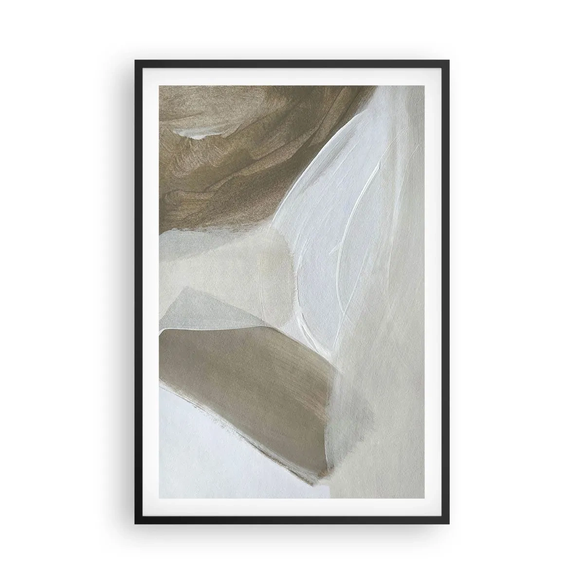 Poster în ramă neagră - Val de alb - 61x91 cm
