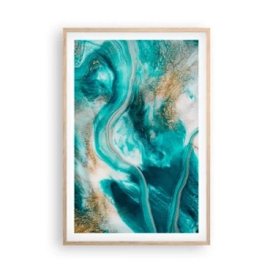 Poster în ramă de stejar deschis - Râul de aur - 61x91 cm