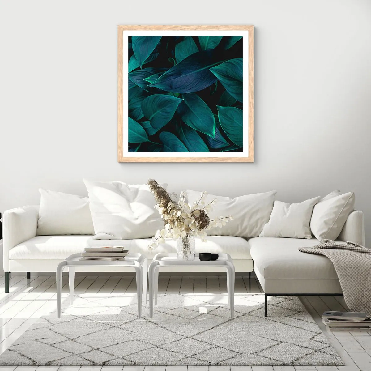 Poster în ramă de stejar deschis - Verdeața în sine - 60x60 cm