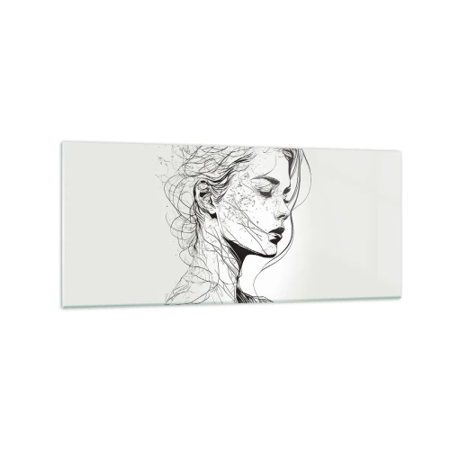 Tablou pe sticlă - Desenată cu linii - 120x50 cm