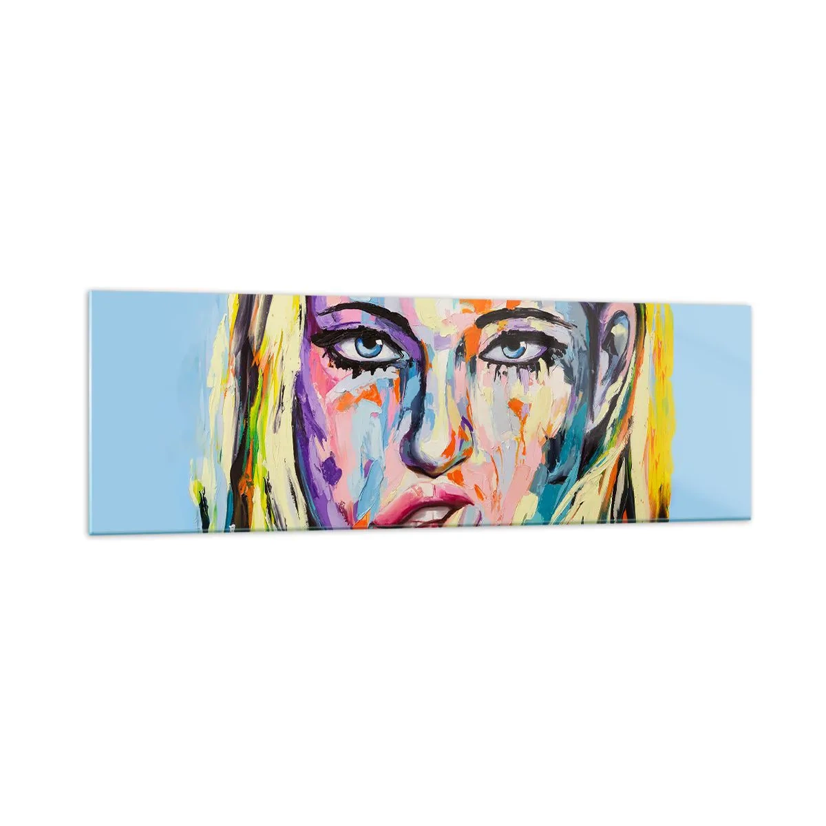 Tablou pe sticlă - Privește-o drept în ochi - 160x50 cm