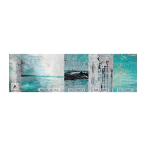 Mostră tapet Premium Canvas - Orizontal în albastru - Abstracția, Bucată, Model modern - 100x30 cm