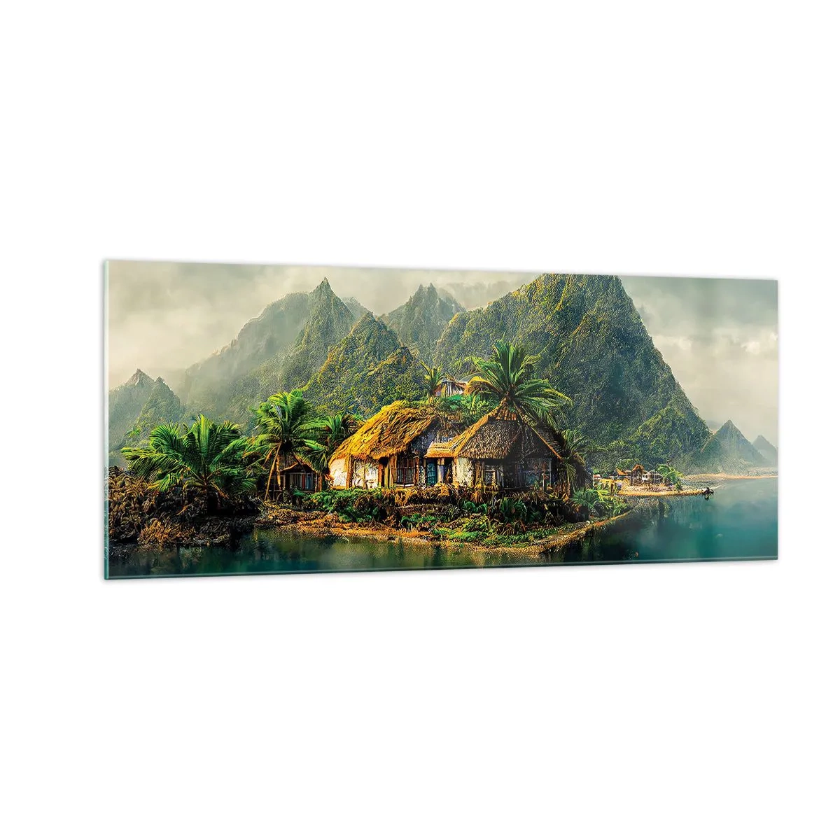 Tablou pe sticlă - Paradisul tropical - 100x40 cm