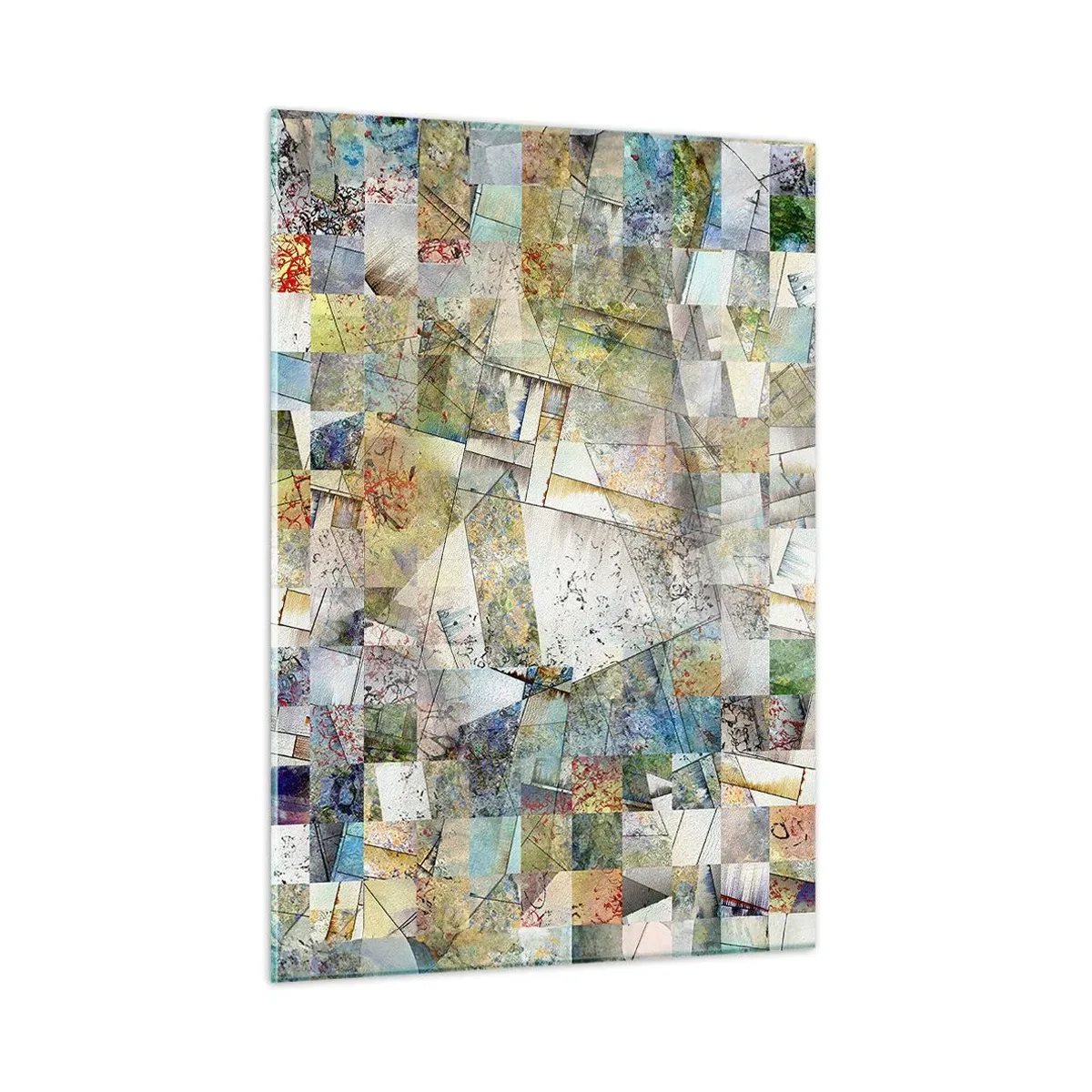 Tablou pe sticlă - Remaniere geometrică - 50x70 cm