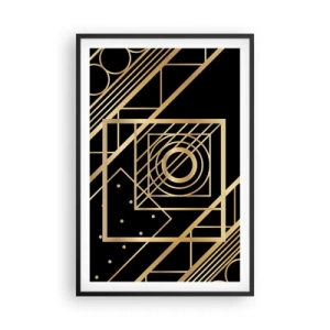 Poster în ramă neagră - Geometrie de aur - 61x91 cm