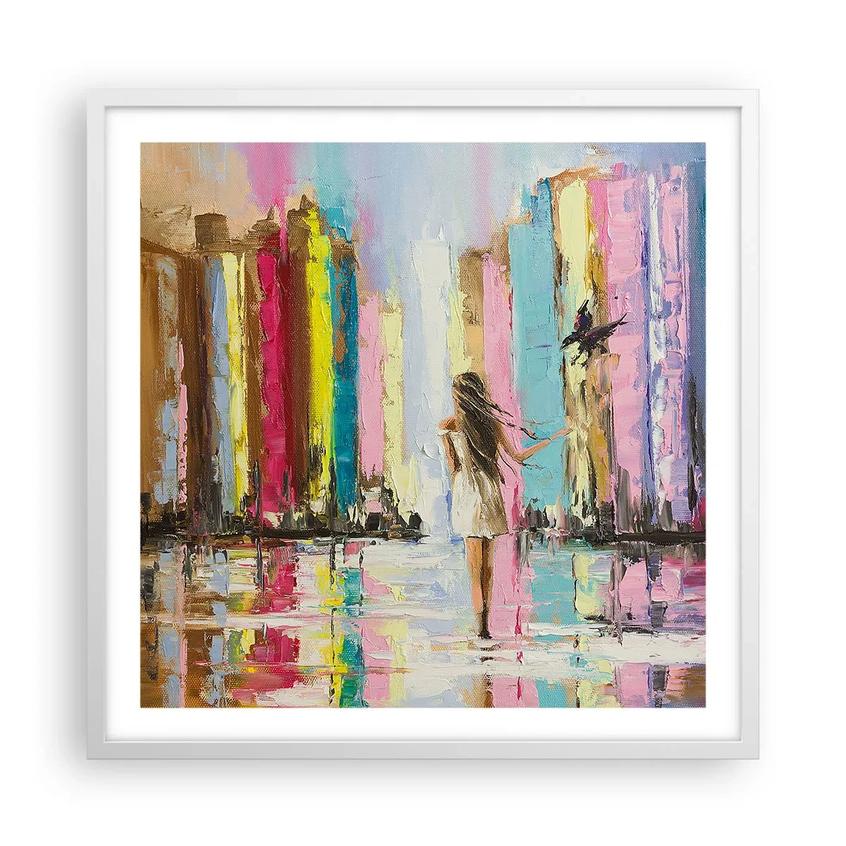 Poster în ramă albă - Urmați-mă - 60x60 cm