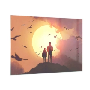 Tablou pe sticlă - Față în față cu soarele - 100x70 cm