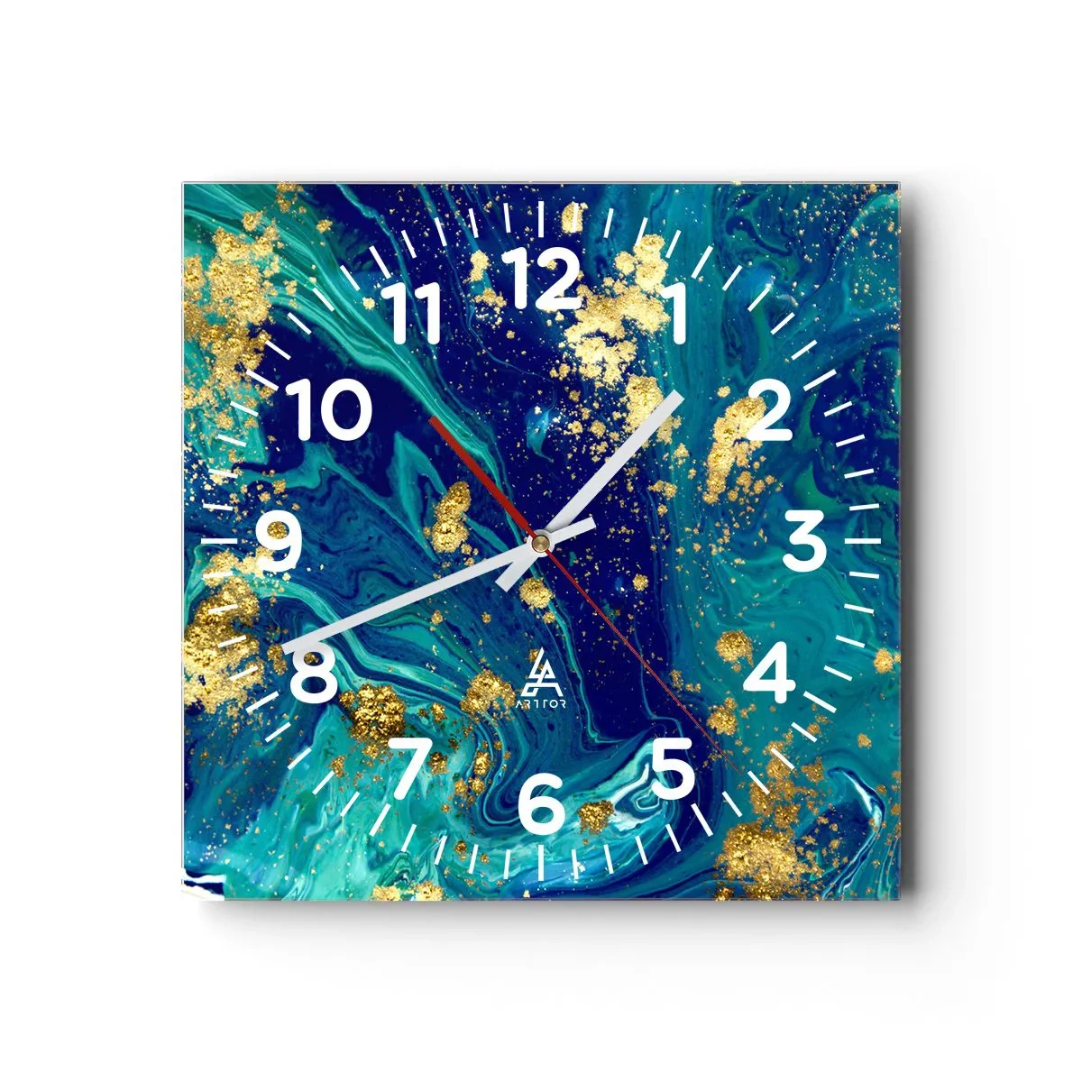 Ceas de perete - Ceas pe sticlă - Petale de soare - 40x40 cm