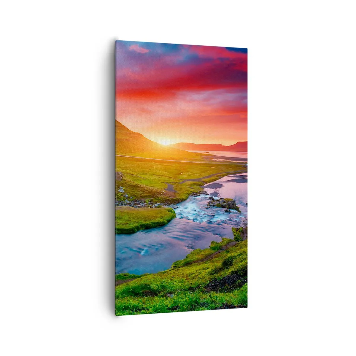 Tablou pe pânză - Islanda - foc și apă - 65x120 cm