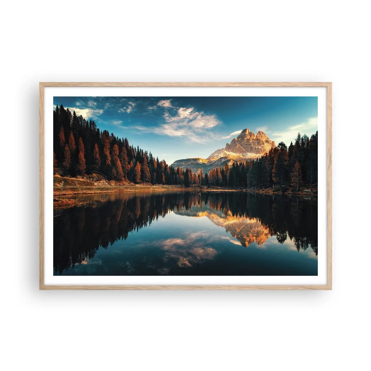 Poster în ramă de stejar deschis - Peisaj dublat - 100x70 cm