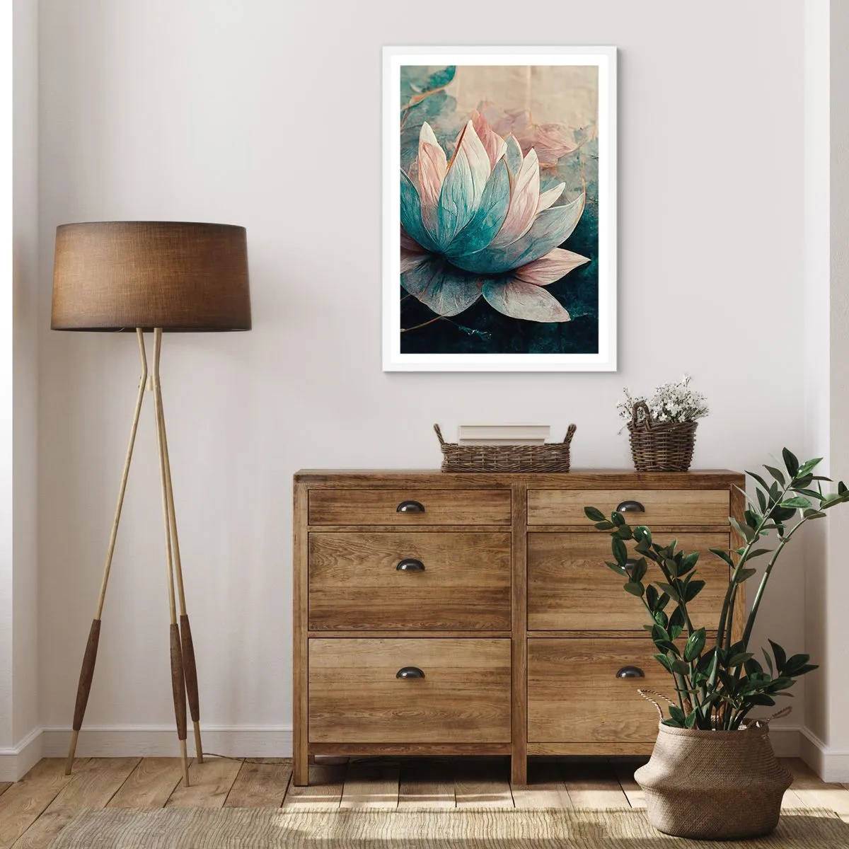 Poster în ramă albă - Stele de lac - 40x50 cm