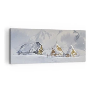 Tablou pe pânză - Într-o vale înzăpezită - 100x40 cm