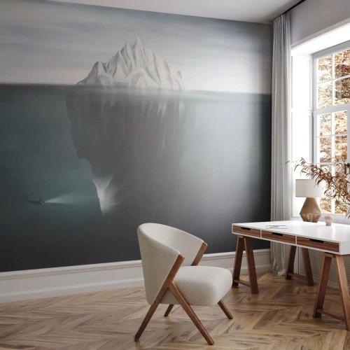 Tapet Premium Canvas - Un mister subacvatic - Aisberg, Gheţar, Scafandru - 100x70 cm