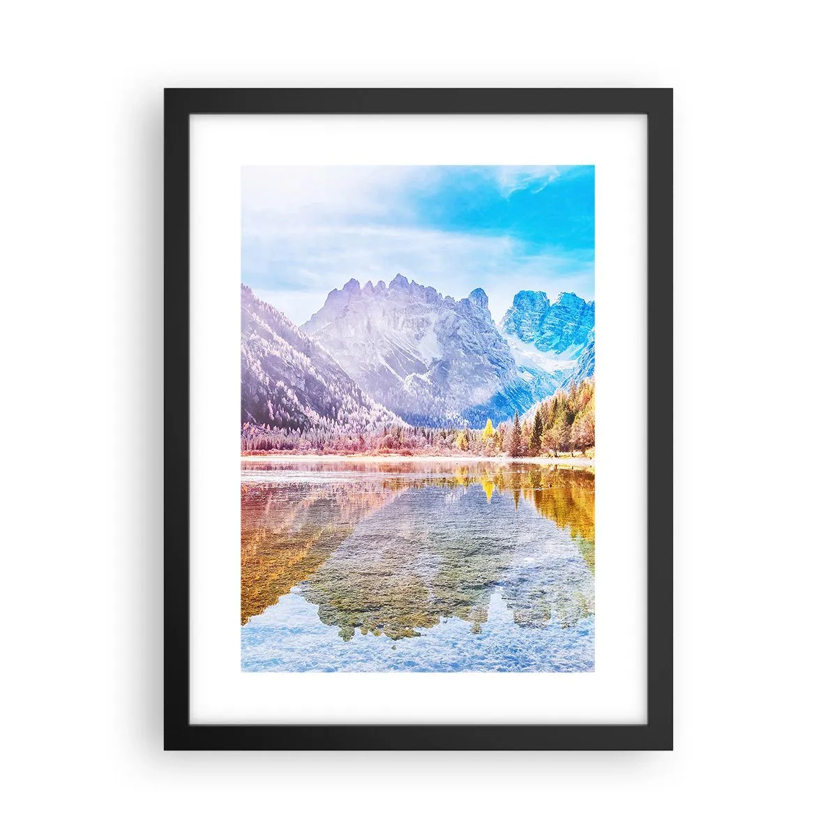 Poster în ramă neagră - Iar în munți începe toamna - 30x40 cm