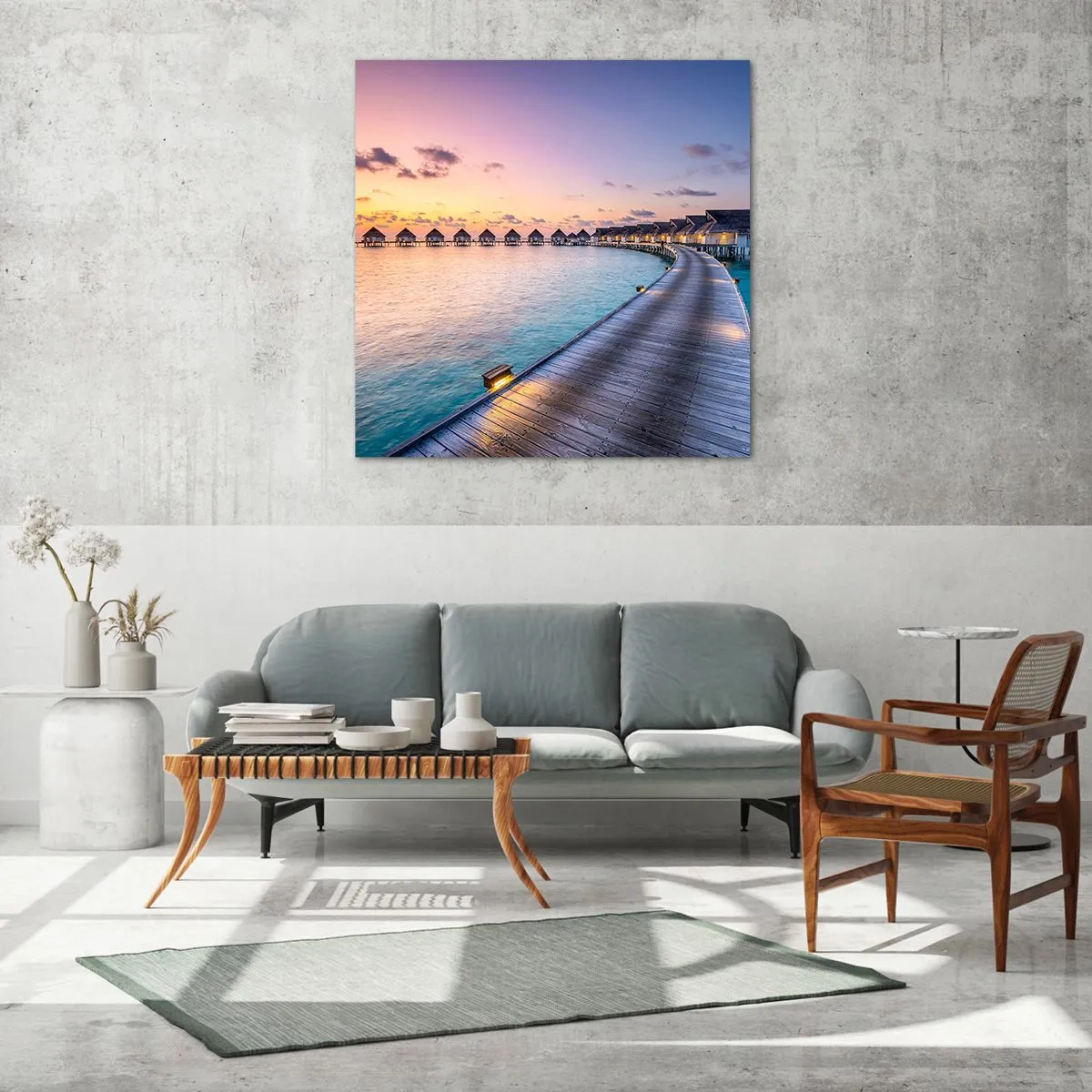 Tablou pe sticlă - Vacanță - înapoi la sursă - 60x60 cm