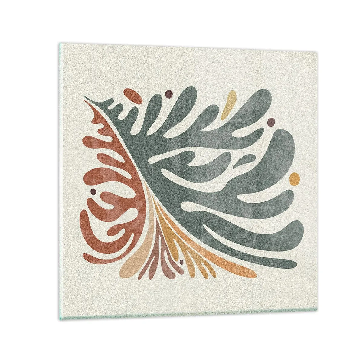 Tablou pe sticlă - Frunză multicoloră - 40x40 cm