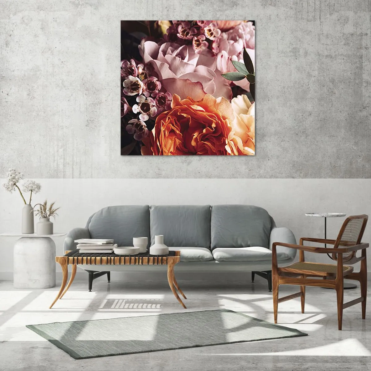 Tablou pe sticlă - Înghesuite în frumusețe - 70x70 cm