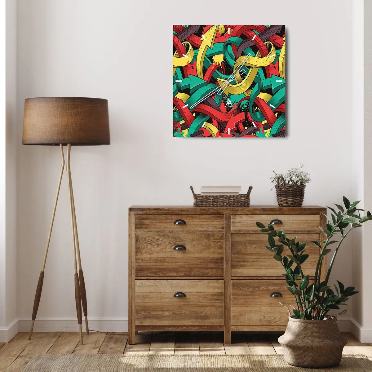 Ceas de perete - Ceas pe sticlă - Pe unde să mergem? - 30x30 cm