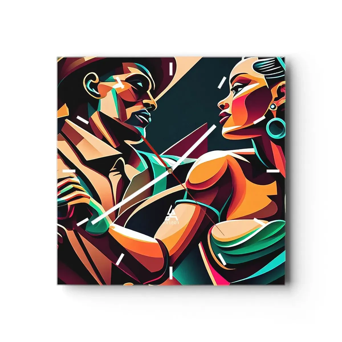 Ceas de perete - Ceas pe sticlă - În ritmul inimii - 40x40 cm