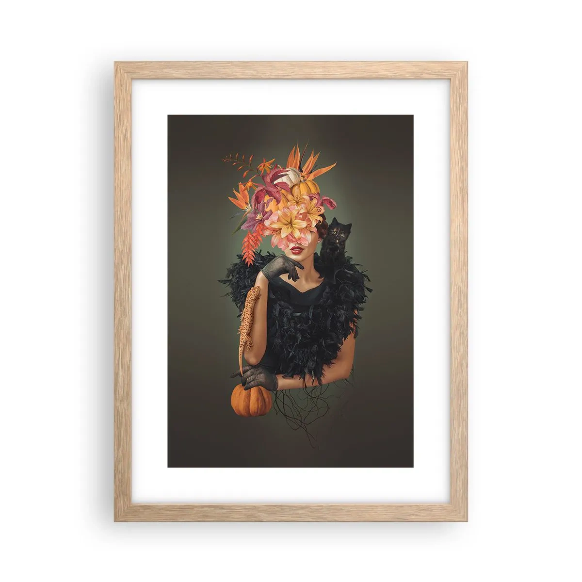 Poster în ramă de stejar deschis - Magia vrăjitoarei - 30x40 cm