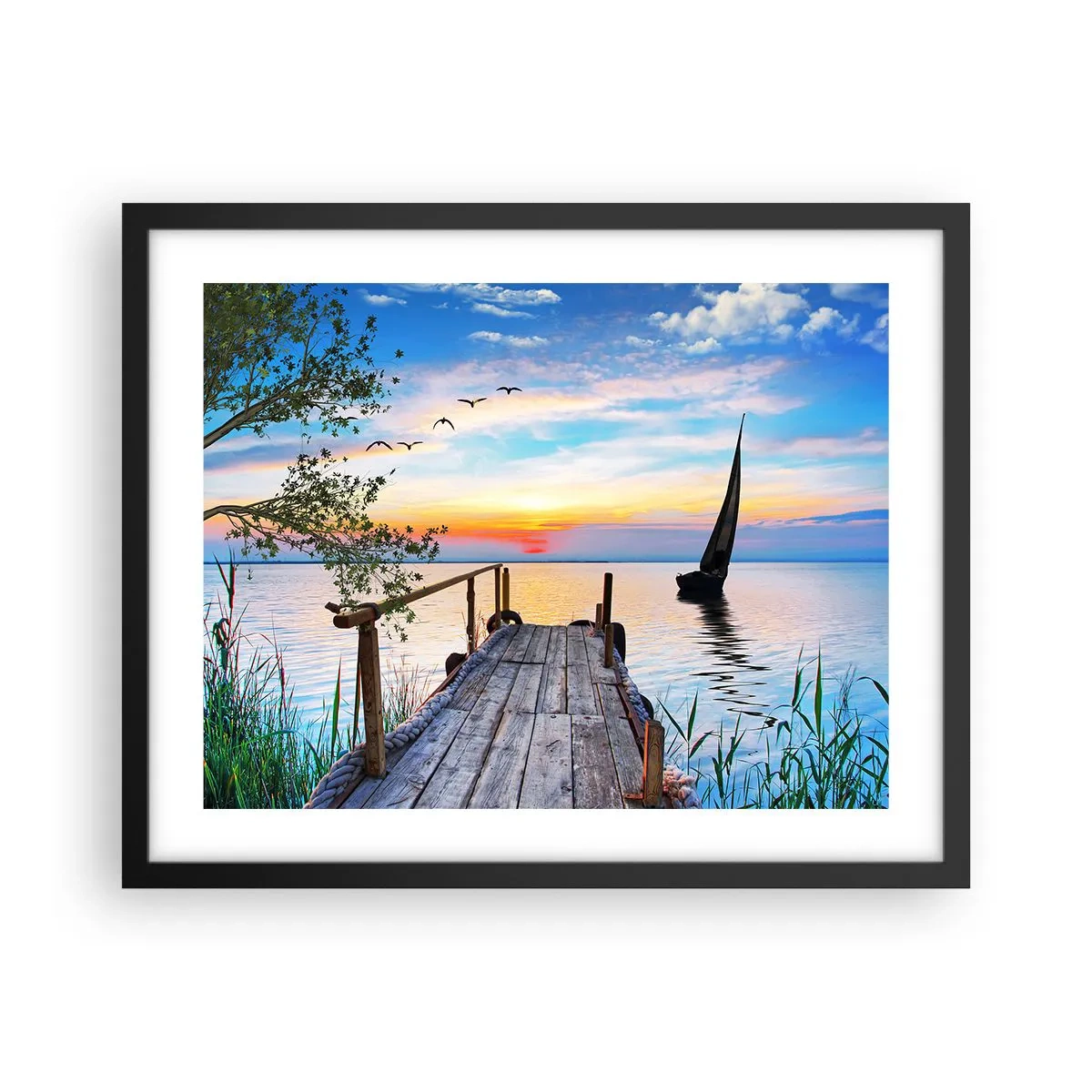 Poster în ramă neagră - Bună seara - 50x40 cm