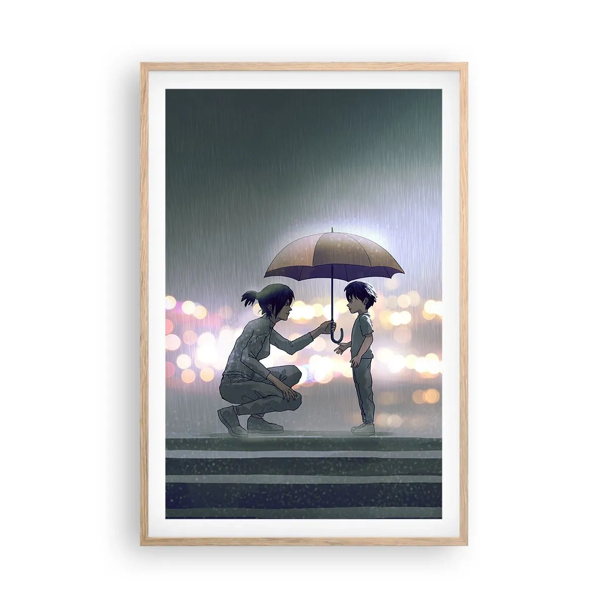 Poster în ramă de stejar deschis - Și totul este bine acum - 61x91 cm