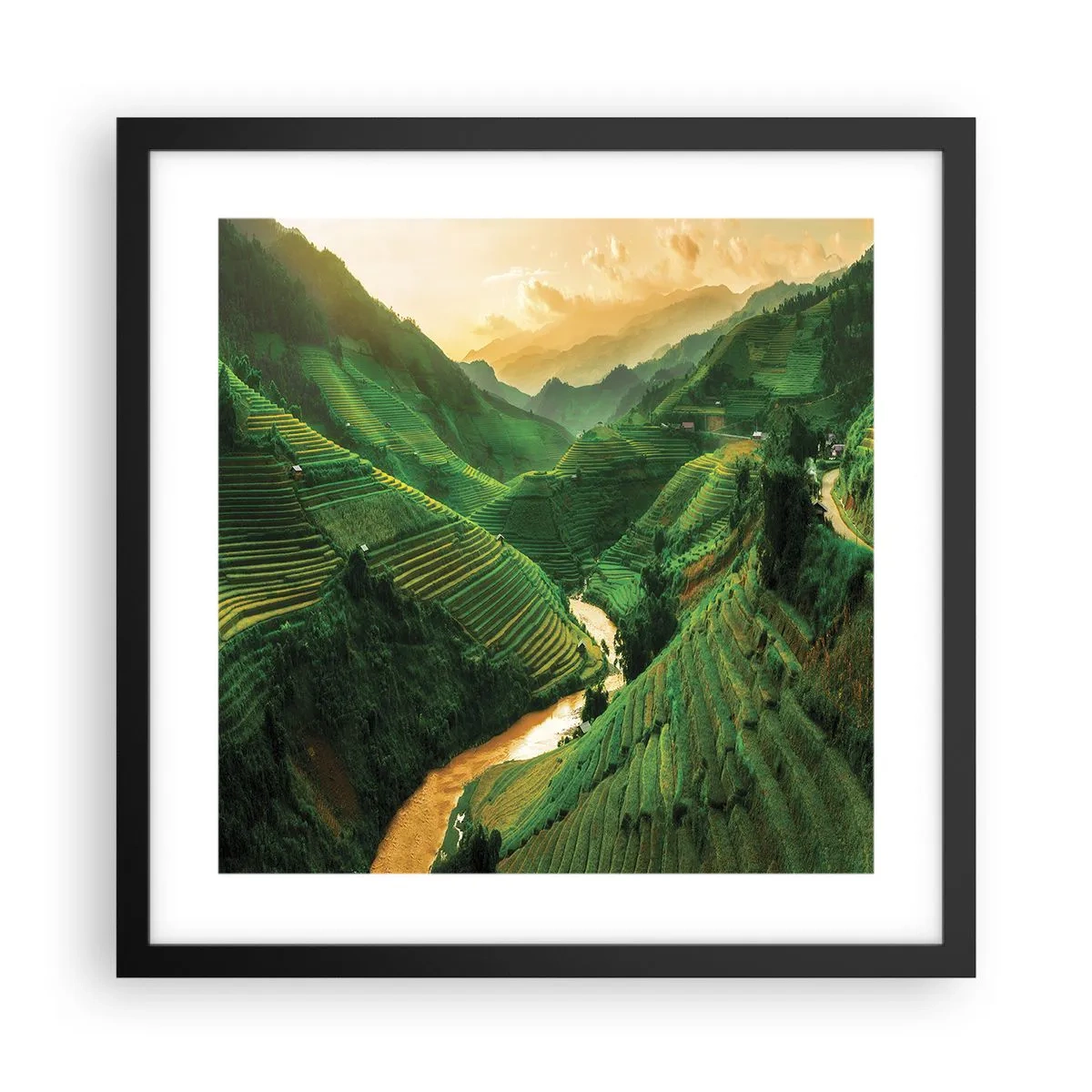 Poster în ramă neagră - Valea vietnameză - 40x40 cm