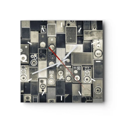 Ceas de perete - Ceas pe sticlă - Și totul este în regulă - 40x40 cm