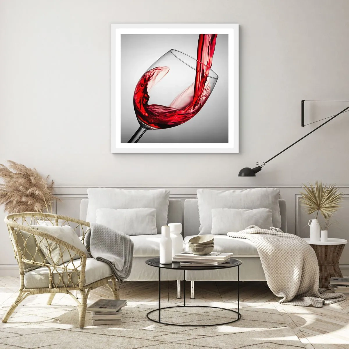 Poster în ramă albă - Culoare - mișcare - sunet - 60x60 cm