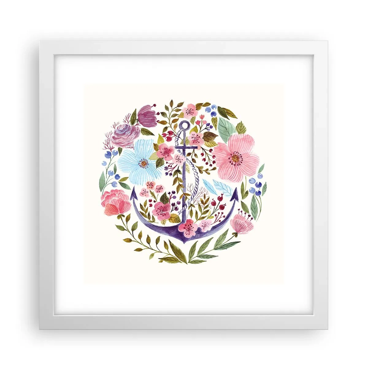 Poster în ramă albă - Somnul bun al marinarului - 30x30 cm