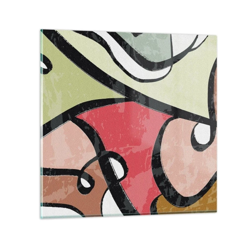 Tablou pe sticlă - Piruetă printre culori - 60x60 cm